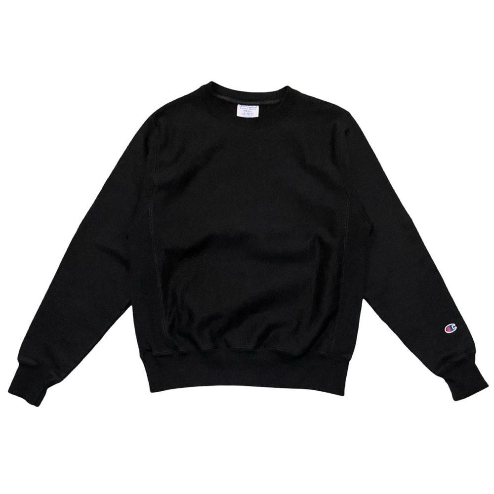 CHAMPION REVERSE WEAVE BLACK CREWNECK SWEATSHIRT